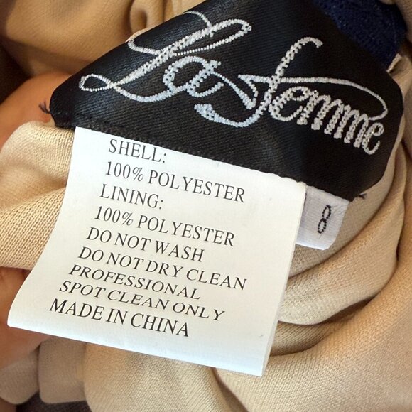 La Femme Formal Gown Cocktail Dress Blue Lace Hi Low Mesh Y2K Back Strapless 6 - Picture 12 of 15